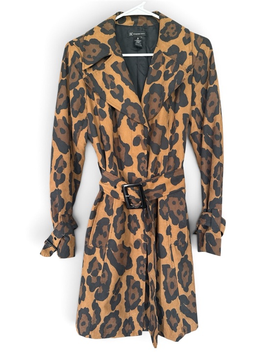 INC International Concepts Jackets & Blazers - INC International Concepts Tan and Black Leopard Long Sleeve Belted Jacket